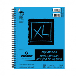 Canson XL Mix Media Sketch Pad, 7" x 10" Drawing Paper Spiral Sketchbook, 60 Sheets