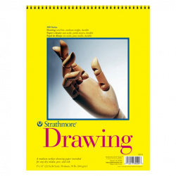 Strathmore 300 Series Spiral Bound Drawing Pad, 70 lbs, 9" x 12", 50 Sheets